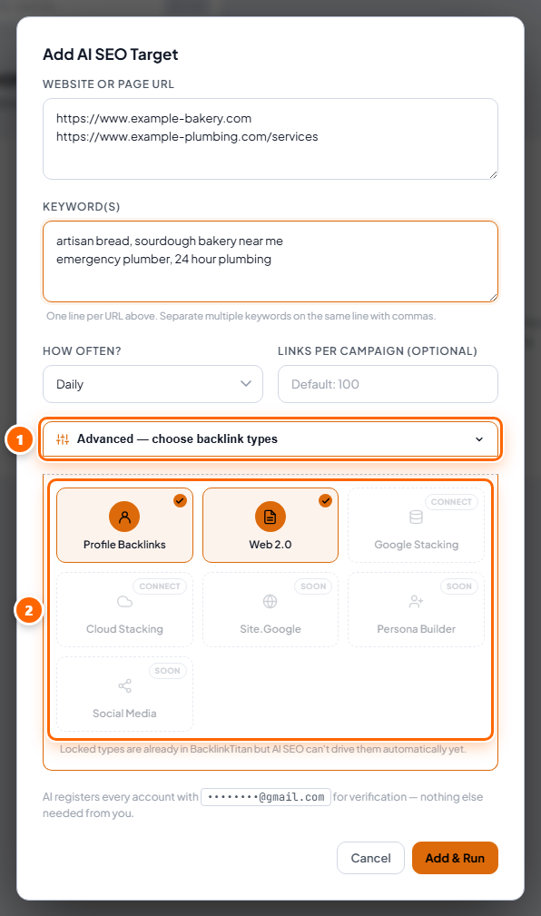 Advanced backlink types