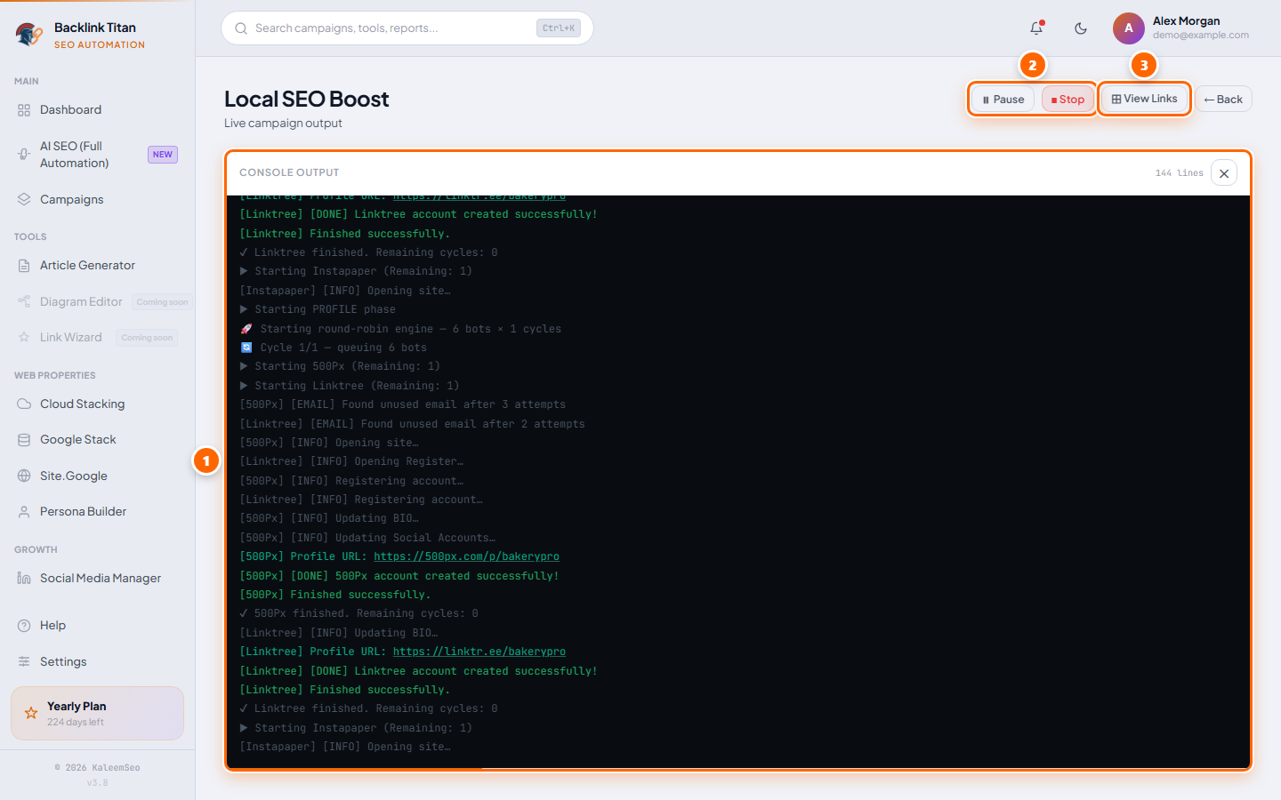 Campaign console